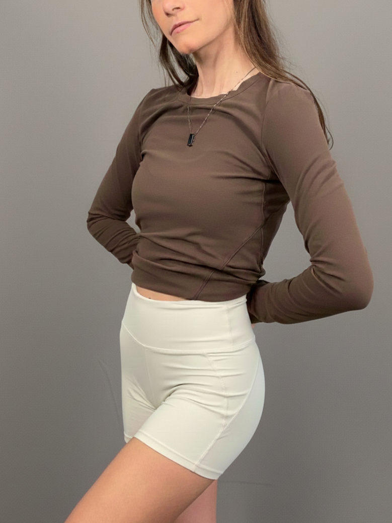 High-Waist Elefante Off-White Shorts